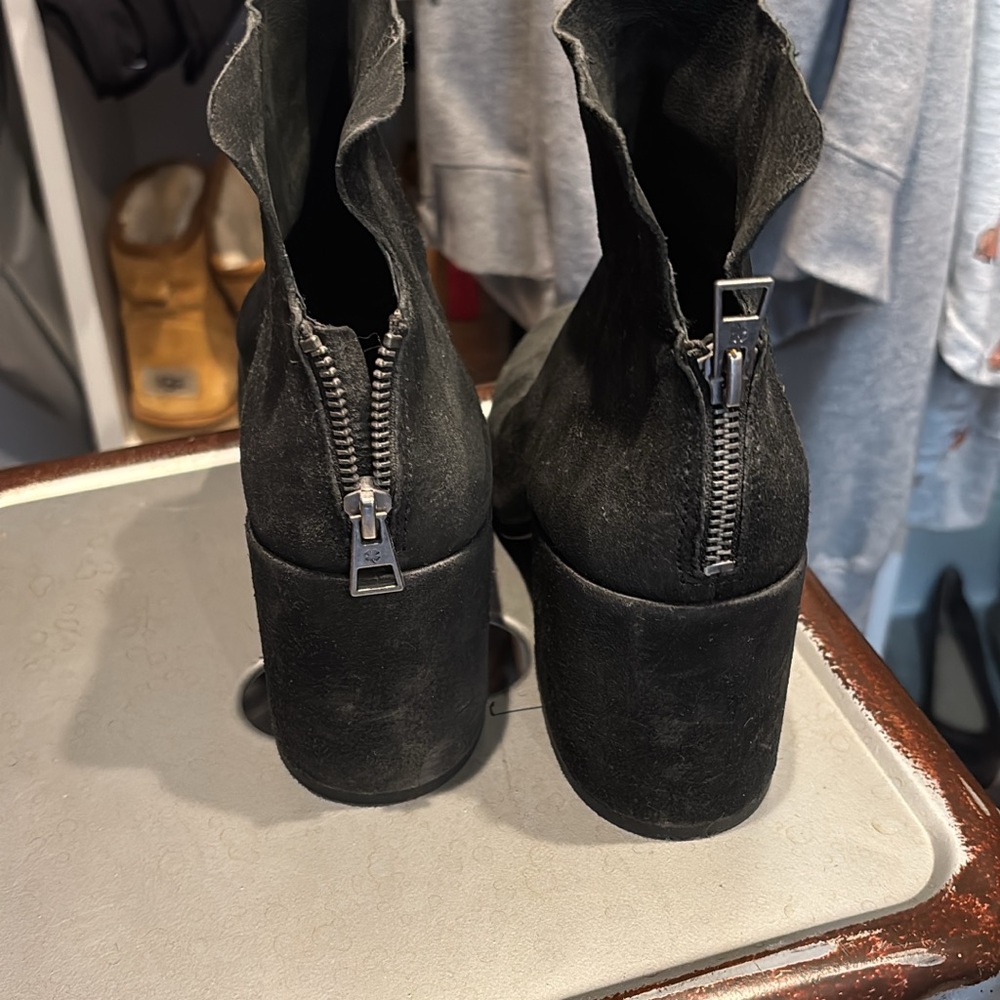 Lucky Brand Black Heeled Boots great condition